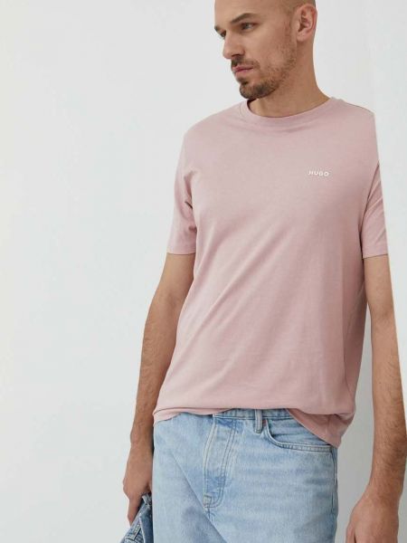 Тениска с дълъг ръкав Hugo розово
