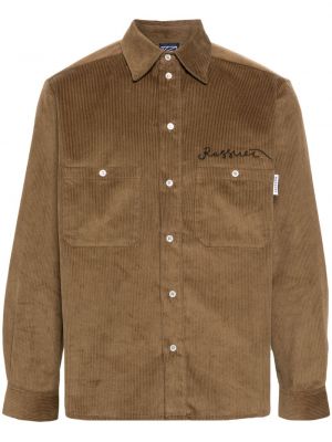 Siuvinėta marškiniai kordinis velvetas Paccbet ruda