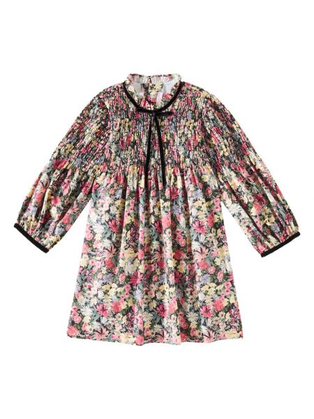 Floral bomull dress for jenter La Coqueta svart