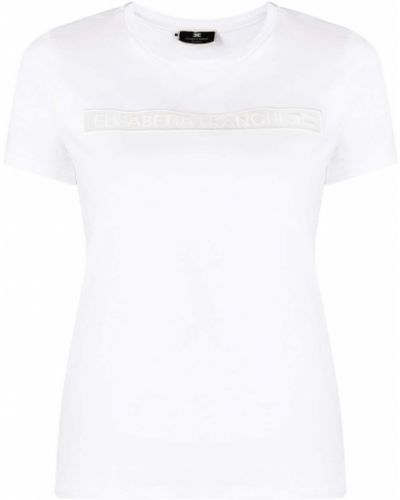 Camiseta con bordado Elisabetta Franchi blanco