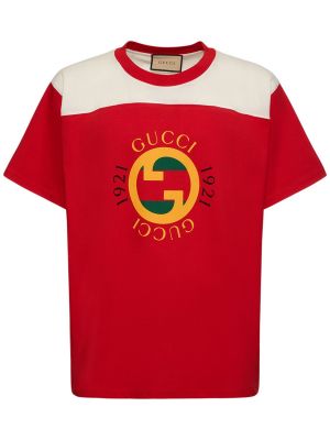 Bavlněné tričko Gucci červené