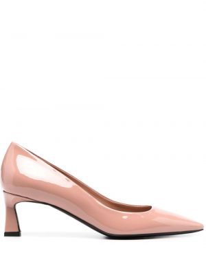 Pantofi cu toc din piele de lac Pollini roz