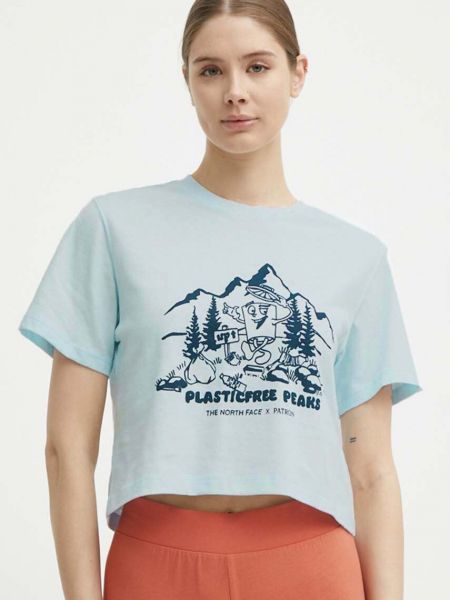Koszulka bawełniana The North Face niebieska