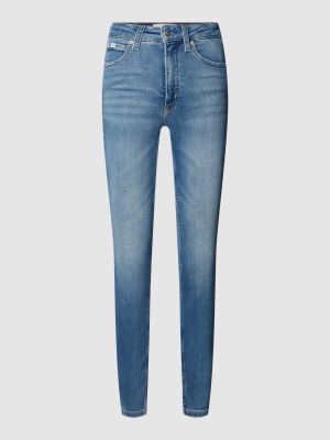 Jeansy skinny z kieszeniami slim fit Calvin Klein Jeans niebieskie