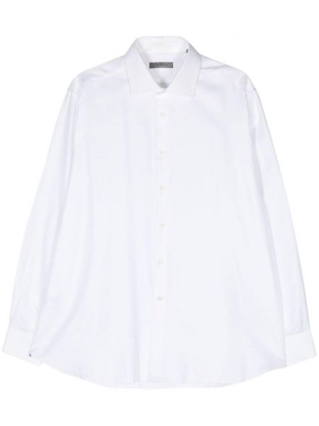 Žakardinė medvilninė marškiniai Corneliani balta