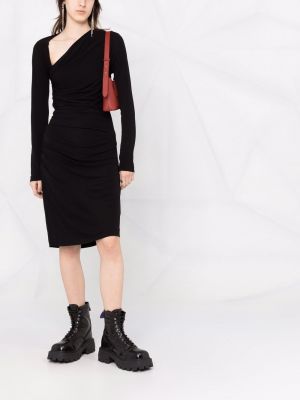 Sukienka koktajlowa asymetryczna Dsquared2 czarna