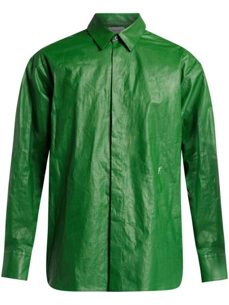 Βαμβακερό πουκάμισο Ferragamo πράσινο