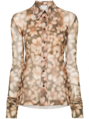 Košeľa s potlačou s abstraktným vzorom Acne Studios hnedá