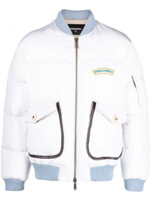 Giacca bomber con stampa Dsquared2 bianco