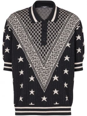 Polo en tricot à motif étoile Balmain