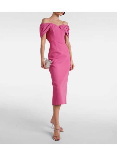 Robe mi-longue en crêpe Rebecca Vallance rose