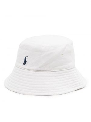 Ľanová čiapka s výšivkou s výšivkou Polo Ralph Lauren