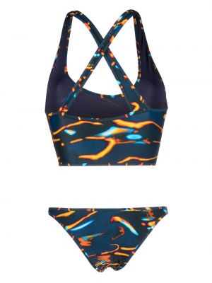 Bikini z nadrukiem w abstrakcyjne wzory The Attico niebieski