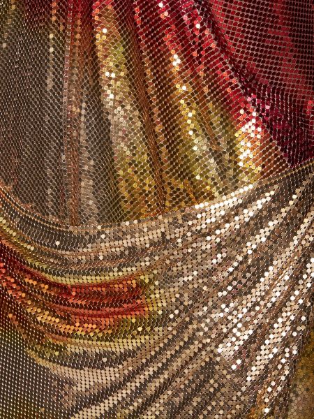 Мрежеста мини рокля с v-образно деколте Paco Rabanne