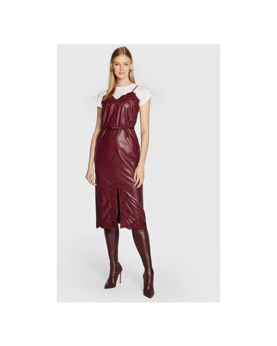 TWINSET Set tricou și rochi de zi 222TP2080 Vișiniu Regular Fit