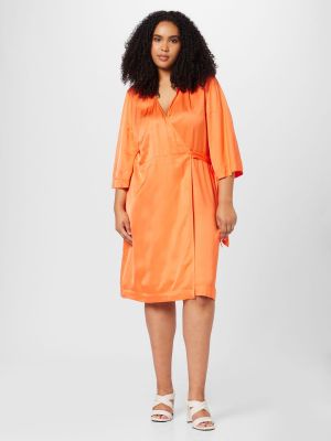 Dolga obleka Selected Femme Curve oranžna