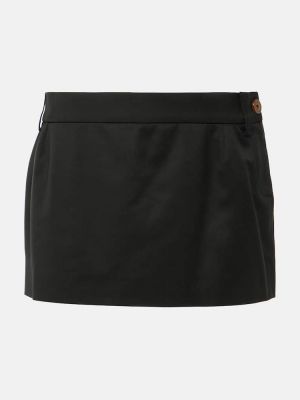 Mini falda de cintura baja de lana Vivienne Westwood negro