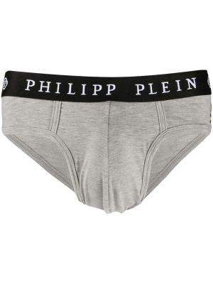 Brodert boksershorts Philipp Plein grå