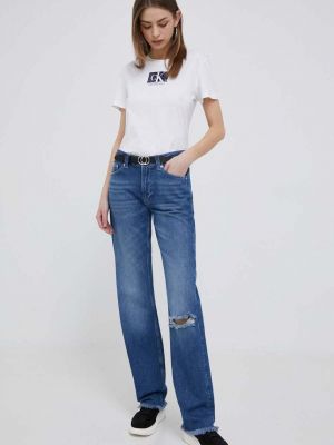 Traperice visoki struk Calvin Klein Jeans plava