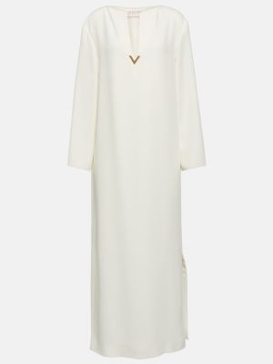 Μεταξωτή μάξι φόρεμα Valentino λευκό