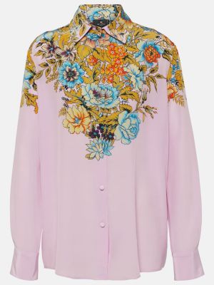 Camisa de seda de flores Etro rosa
