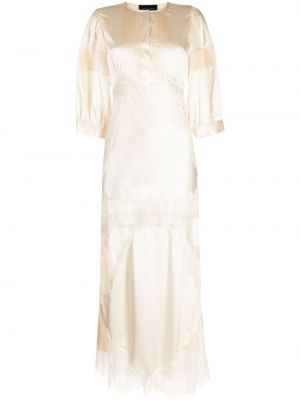 Jedwabna sukienka koronkowa Cynthia Rowley biała