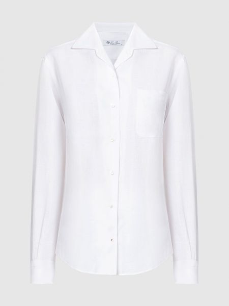 Белая льняная рубашка Loro Piana