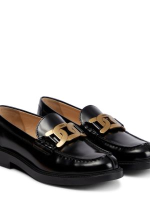 Skinn loafers Tod's svart