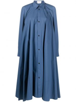 Drapované asymetrické košilové šaty Quira modré