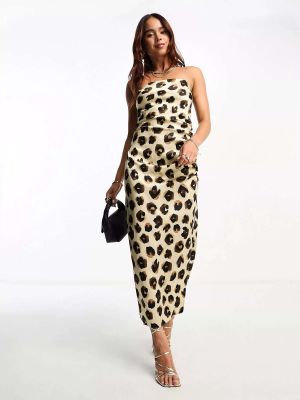 Леопардовое платье миди с принтом Vesper