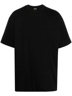 Памучна тениска с кръгло деколте 44 Label Group черно