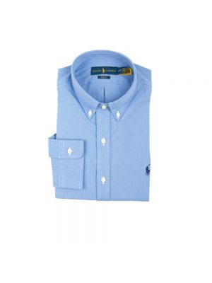 Niebieska koszula na guziki slim fit puchowa Polo Ralph Lauren