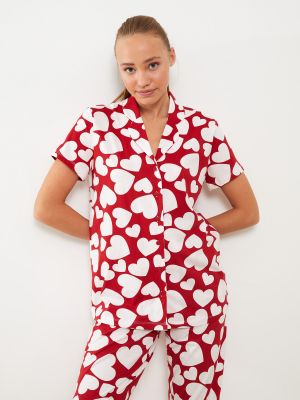 Pijamale cu motiv cu inimi Lc Waikiki roșu