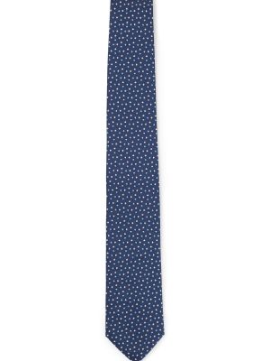 Жаккардовый шелковый галстук Hugo Boss синий