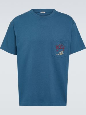 T-shirt di cotone in jersey Bode blu