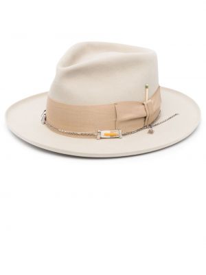 Kožený klobouk Nick Fouquet béžový