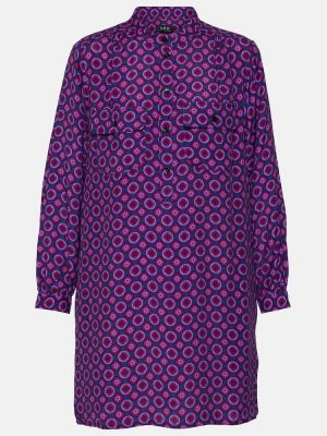 Dlouhé šaty s potlačou A.p.c. fialová