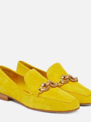 Pantofi loafer din piele de căprioară Tory Burch galben