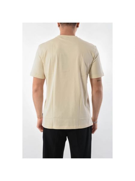 Camiseta de algodón Hugo Boss beige