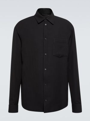 Vlněná košile Balenciaga černá