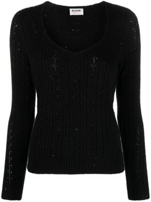 Пуловер с пайети Blugirl черно