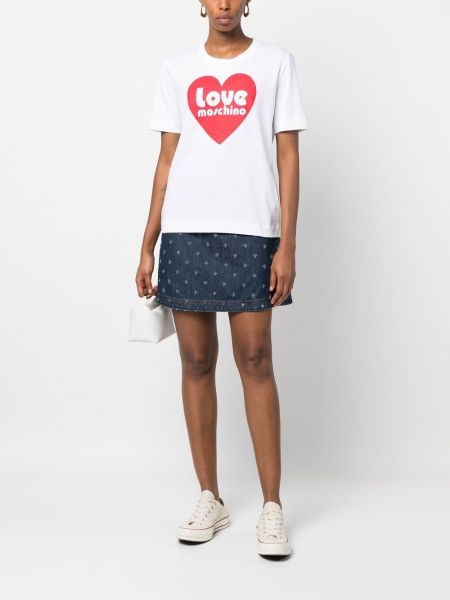 Herzmuster t-shirt mit print Love Moschino weiß