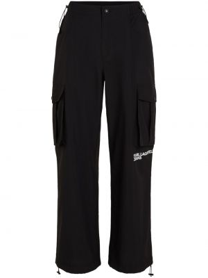 Карго панталони с принт Karl Lagerfeld Jeans черно