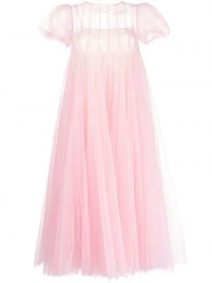 Вечерна рокля от тюл Caroline Hu розово