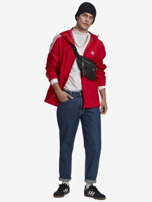 Kurtka w paski Adidas Originals czerwona
