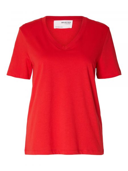 Marškinėliai Selected Femme raudona