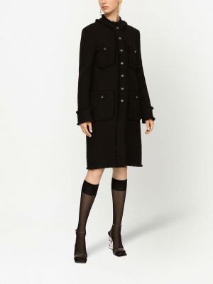 Tvídový kabát s knoflíky Dolce & Gabbana černý