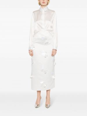 Květinové pouzdrová sukně Gloria Coelho bílé