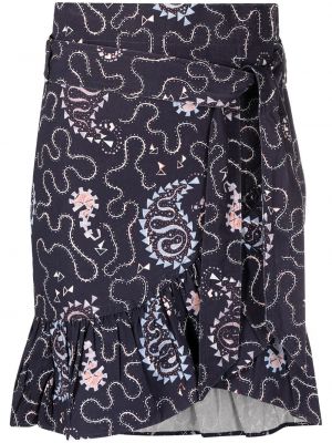Mini spódniczka z nadrukiem z wzorem paisley Isabel Marant Etoile niebieska