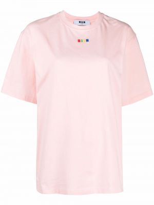 T-shirt ricamato Msgm rosa